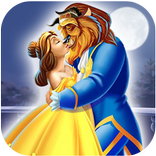 Princess Belle and Beast Kiss