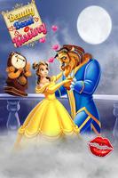Princess Belle and Beast Kiss Affiche