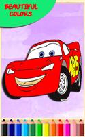 how to color Lightning McQueen (coloring pages) poster
