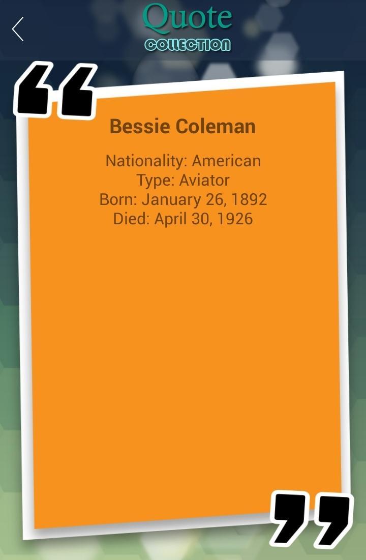 Bessie Coleman Quotes for Android - APK Download
