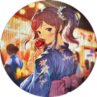 Kimono Anime Art Wallpaper icône
