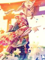 Kimono Anime Art Wallpaper Affiche