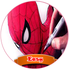 ikon cara menggambar spider MEN