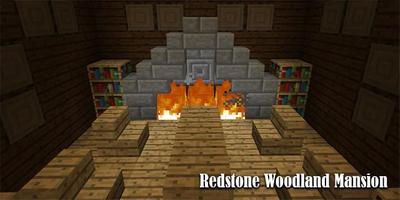 Map Redstone Woodland Mansion Minecraft โปสเตอร์