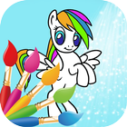 Rainbow Pony Coloring Game icône