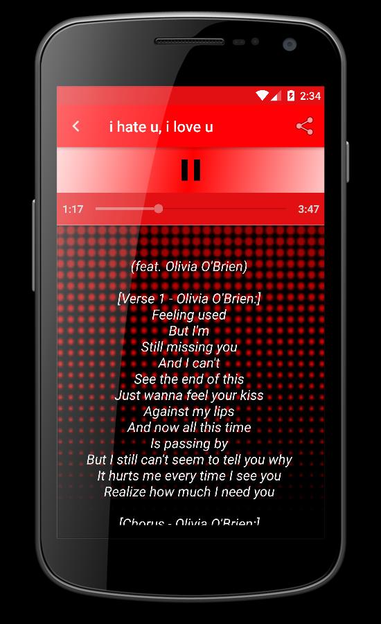 GNASH I Hate U I Love U Lyrics APK pour Android Télécharger