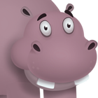 Hippo in a crazy race icon
