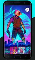 Miami Art Hotline Retrowave Wallpapers Lock Screen capture d'écran 2