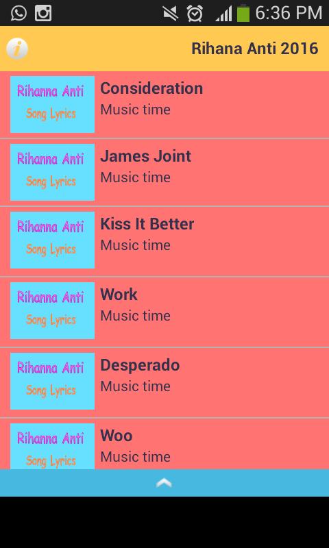 Rihanna Anti Songs And Lyrics APK pour Android Télécharger