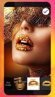 Golden Lips Luxury Fashion Wallpapers App Lock capture d'écran 2