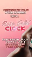 Rose Gold Clock Widget Affiche