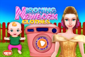 Ironing Newborn Clothes Affiche