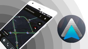 New Android Auto GPS-Maps,Voice Media Messages Tip Affiche