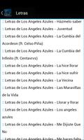 Letras de Los Angeles Azules ảnh chụp màn hình 2