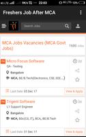 Freshers Job After MCA poster