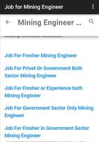 Job For Mining Engineer poster