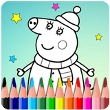 How To Color Peppa Pig (Free Coloring for kids ) icône