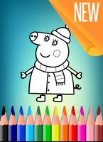 How To Color Peppa Pig (Free Coloring for kids ) पोस्टर