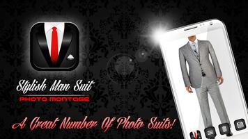 Stylish Man Suit Photo Montage poster