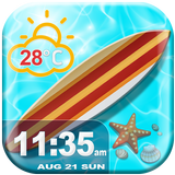 Summer Clock Weather Widget icône