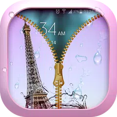 Rainy Paris Zipper Lock Screen APK download