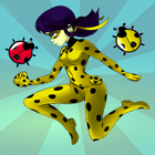 Ladybug Running : Chibi Cat أيقونة