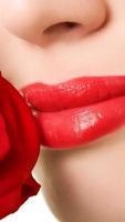 Rose and lips. HD wallpapers पोस्टर