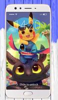 Stitch Totoro Toothless Wallpapers Lock Screen poster