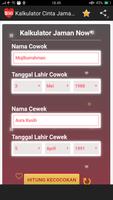 Kalkulator Cinta Jaman Now capture d'écran 2