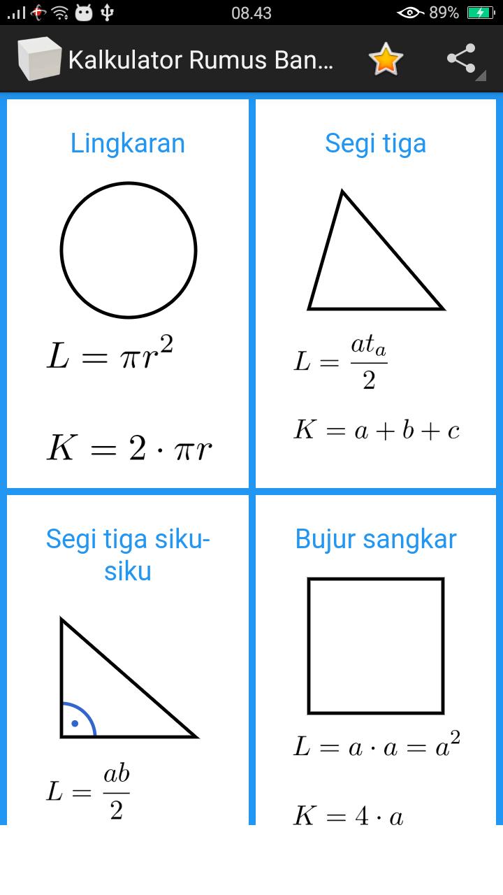 Kalkulator Rumus Bangun Ruang dan Bangun Datar for Android Kalkulator Rumus Bangun Ruang dan Bangun Datar for Android