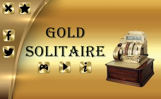 Gold Solitär-Kartenspiel Plakat
