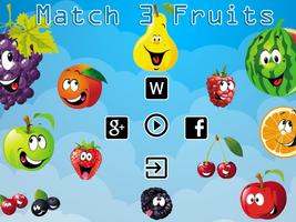 Match 3 Früchte Puzzlespiel Plakat