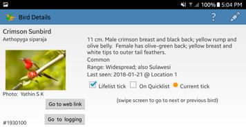 Singapore Birding Checklist Screenshot 2