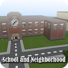 Map School and Neighborhood Minecraft icône