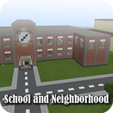 Map School and Neighborhood Minecraft icône