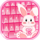 Coelho Teclado Rosa Purpurina ícone