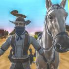 Cowboy Horse Riding Revolver Zeichen