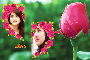 Love Rose Flower Photo Collage Affiche