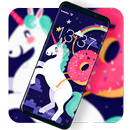 Funny Unicorns Doodles Lock Screen APK