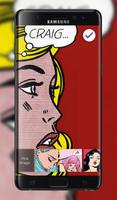 Pop Art Woman Girl Cyan Pink Hair Lock Screen Ekran Görüntüsü 2