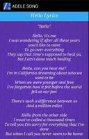 Adele: Hello Lyrics تصوير الشاشة 2