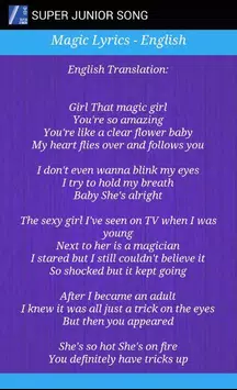 Super Junior Magic Lyrics Apk For Android Download