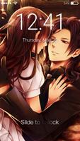 Beautiful Anime Couple In Love Screen Lock Affiche