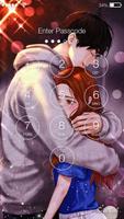 Beautiful Anime Couple In Love Screen Lock स्क्रीनशॉट 1