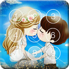 Cute Chibi Couple In Love Screen Lock 아이콘