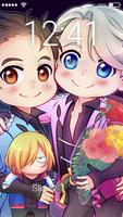 Сute Lovely Anime Yuri Chibi Nice Ice Screen Lock ポスター