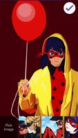 Ladybug Beautiful Cute Art Superheroes Screen Lock স্ক্রিনশট 2