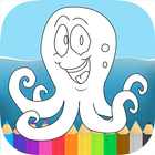 Ocean Animals Octo Coloring أيقونة