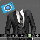 Men's suit. Photo Montage icon