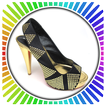 Chaussures noires avec talons en or